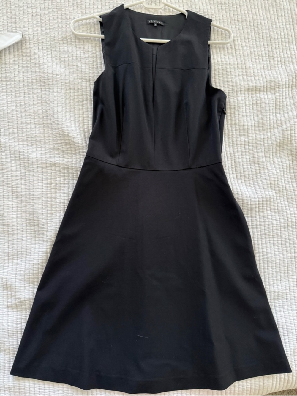 Theory Wool Black Sleeveless A-Line Dress